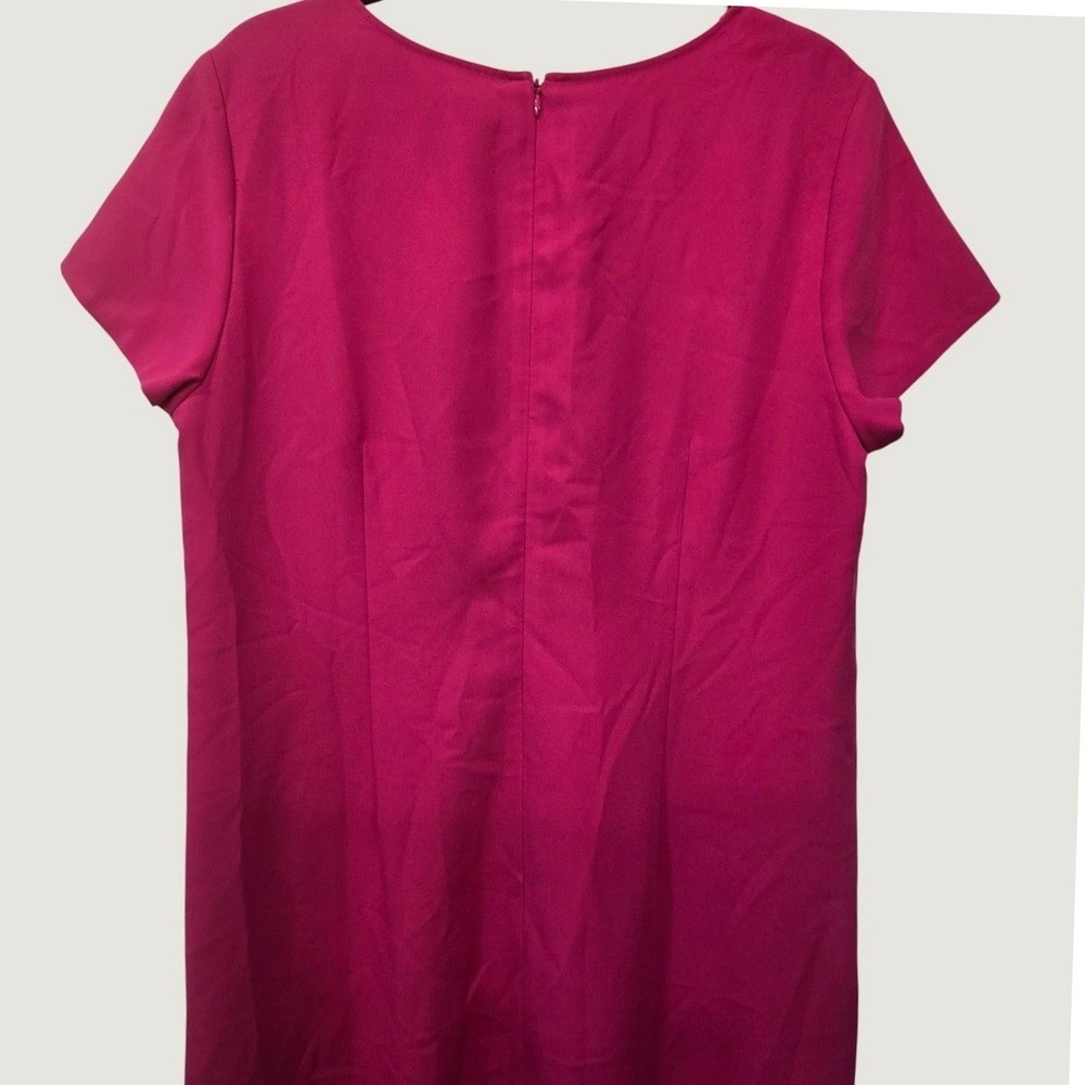 Ann Taylor Magenta Fuchsia Shift Dress Size 14 Office Chic Feminine Classic - Picture 6 of 7
